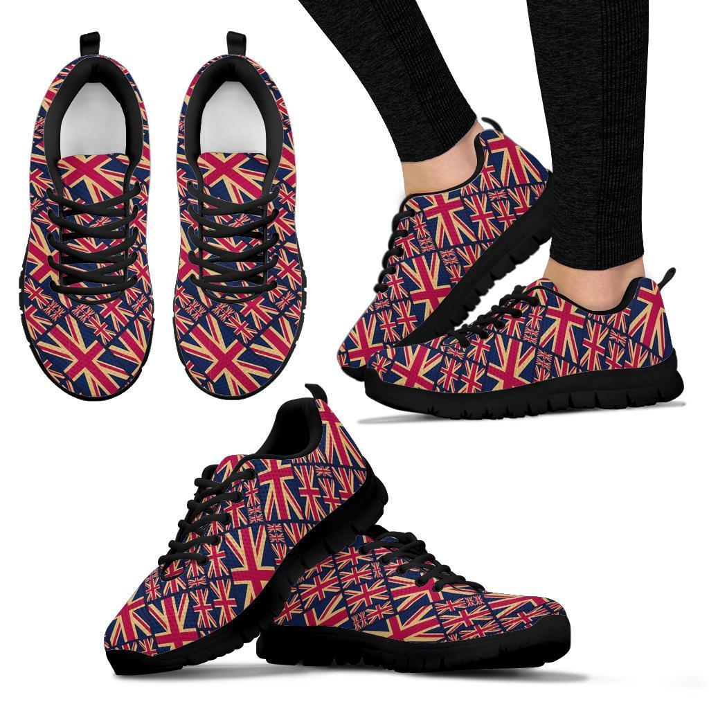 London British Flag Pattern Print Sneaker Shoes For Men Women-grizzshop