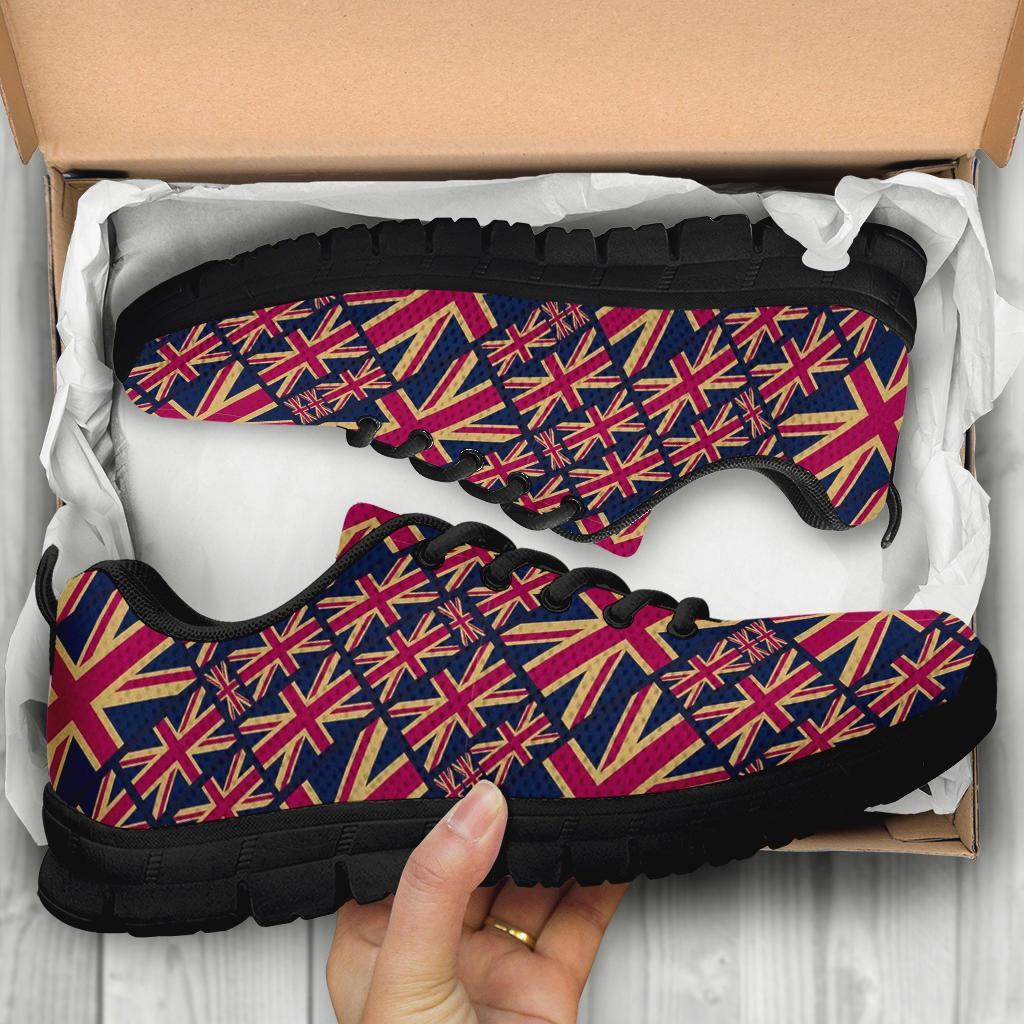 London British Flag Pattern Print Sneaker Shoes For Men Women-grizzshop