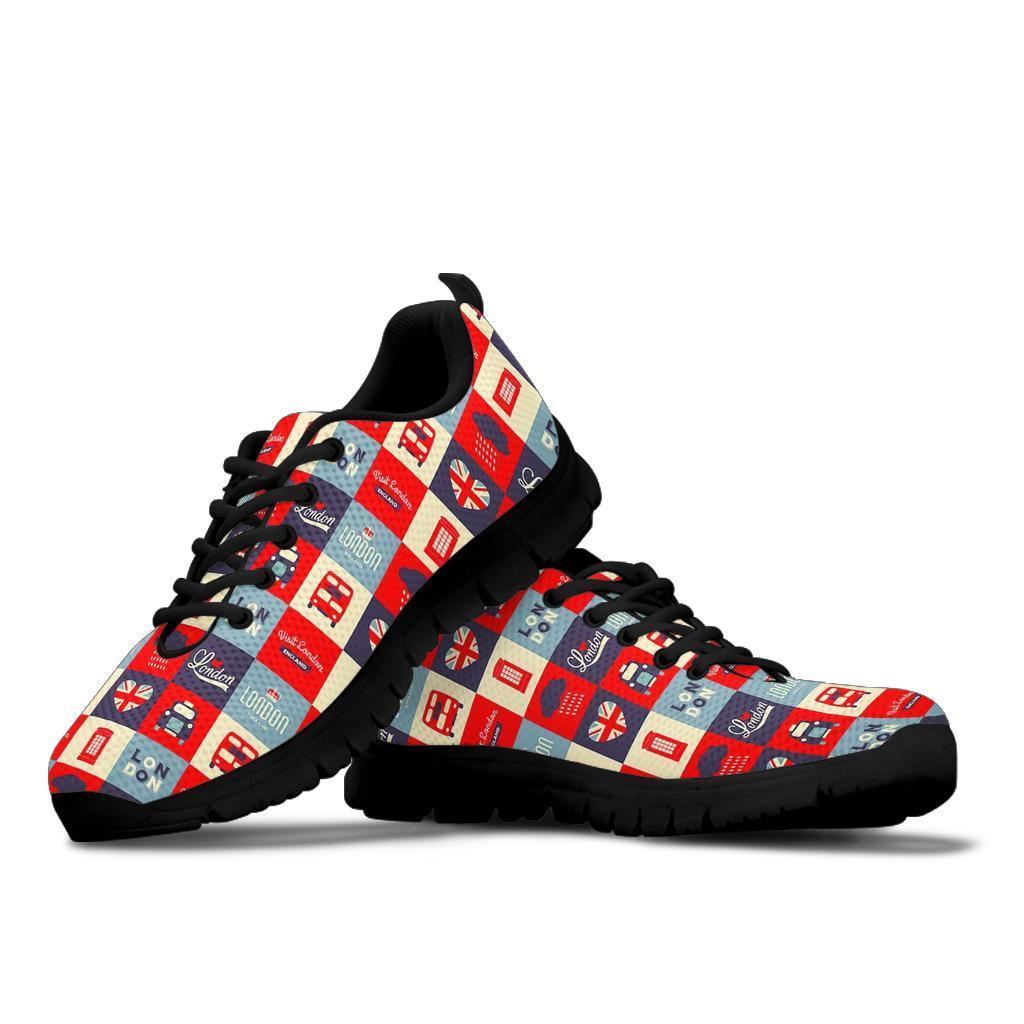 London Lover Pattern Print Sneaker Shoes For Men Women-grizzshop