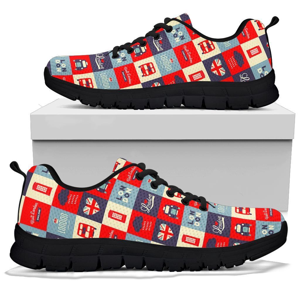 London Lover Pattern Print Sneaker Shoes For Men Women-grizzshop