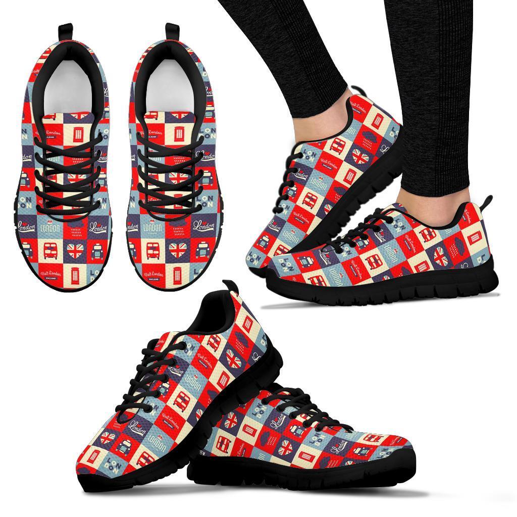 London Lover Pattern Print Sneaker Shoes For Men Women-grizzshop