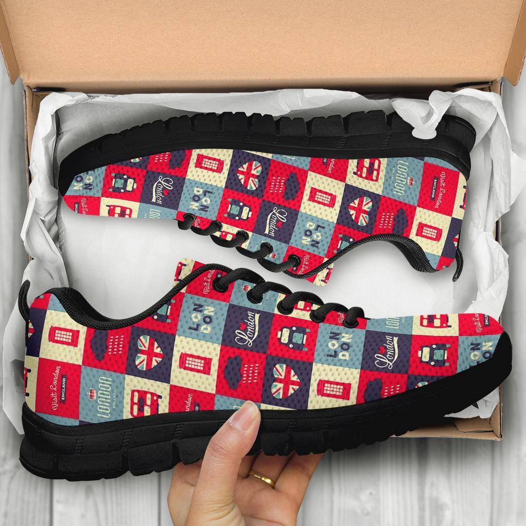 London Lover Pattern Print Sneaker Shoes For Men Women-grizzshop