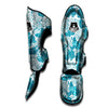 Lotus Blue And White Flower Print Pattern Muay Thai Shin Guards-grizzshop