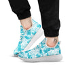 Lotus Blue And White Flower Print Pattern White Athletic Shoes-grizzshop