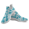 Lotus Blue And White Flower Print Pattern White Athletic Shoes-grizzshop