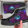 Lotus Boho Spiritual Print Black High Top Shoes-grizzshop