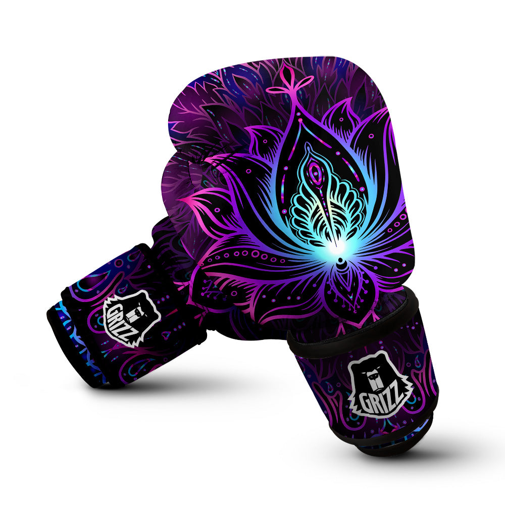 Lotus Boho Spiritual Print Boxing Gloves-grizzshop