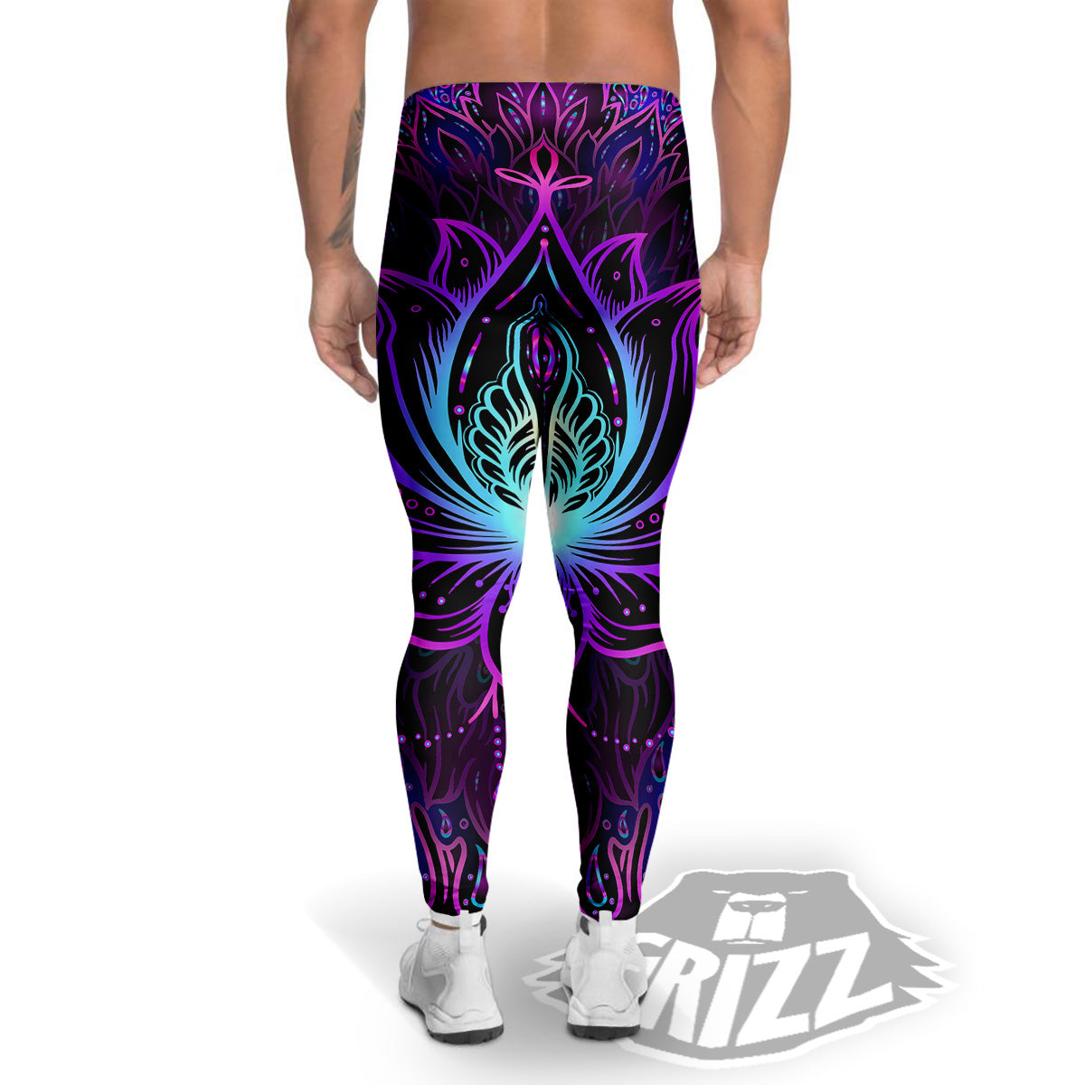 Lotus Boho Spiritual Print Men's Leggings-grizzshop