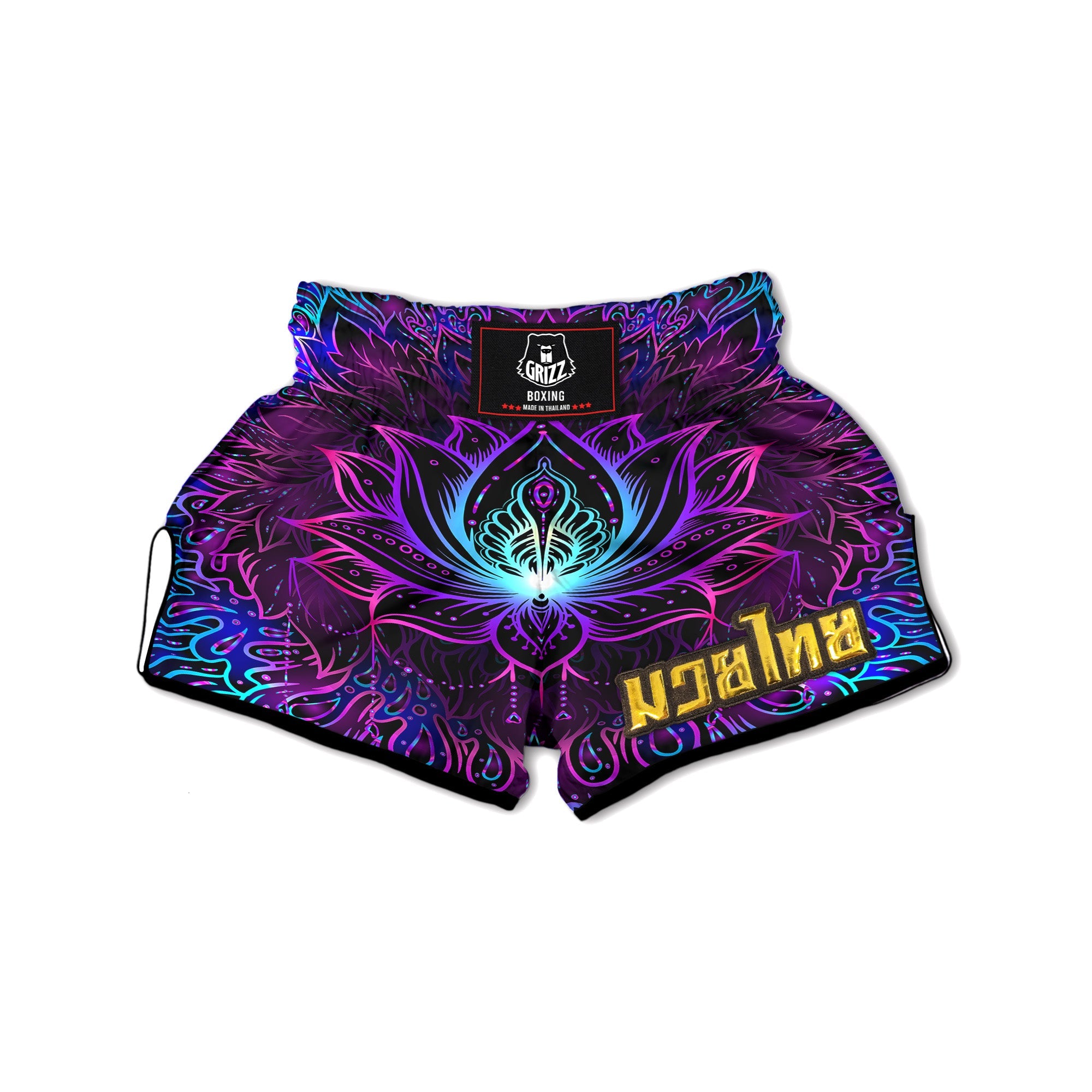 Lotus Boho Spiritual Print Muay Thai Boxing Shorts-grizzshop