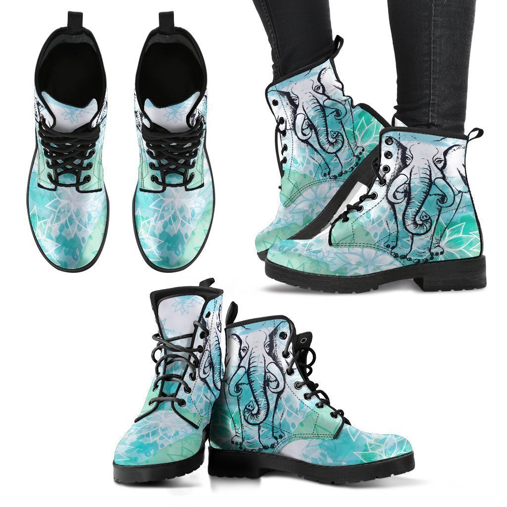 Lotus Elephant Women's Leather Boots-grizzshop