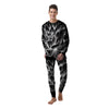 Lotus Flower White And Black Print Men's Pajamas-grizzshop