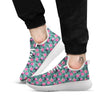 Lotus Hot Pink Print Pattern White Athletic Shoes-grizzshop