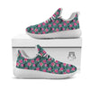 Lotus Hot Pink Print Pattern White Athletic Shoes-grizzshop