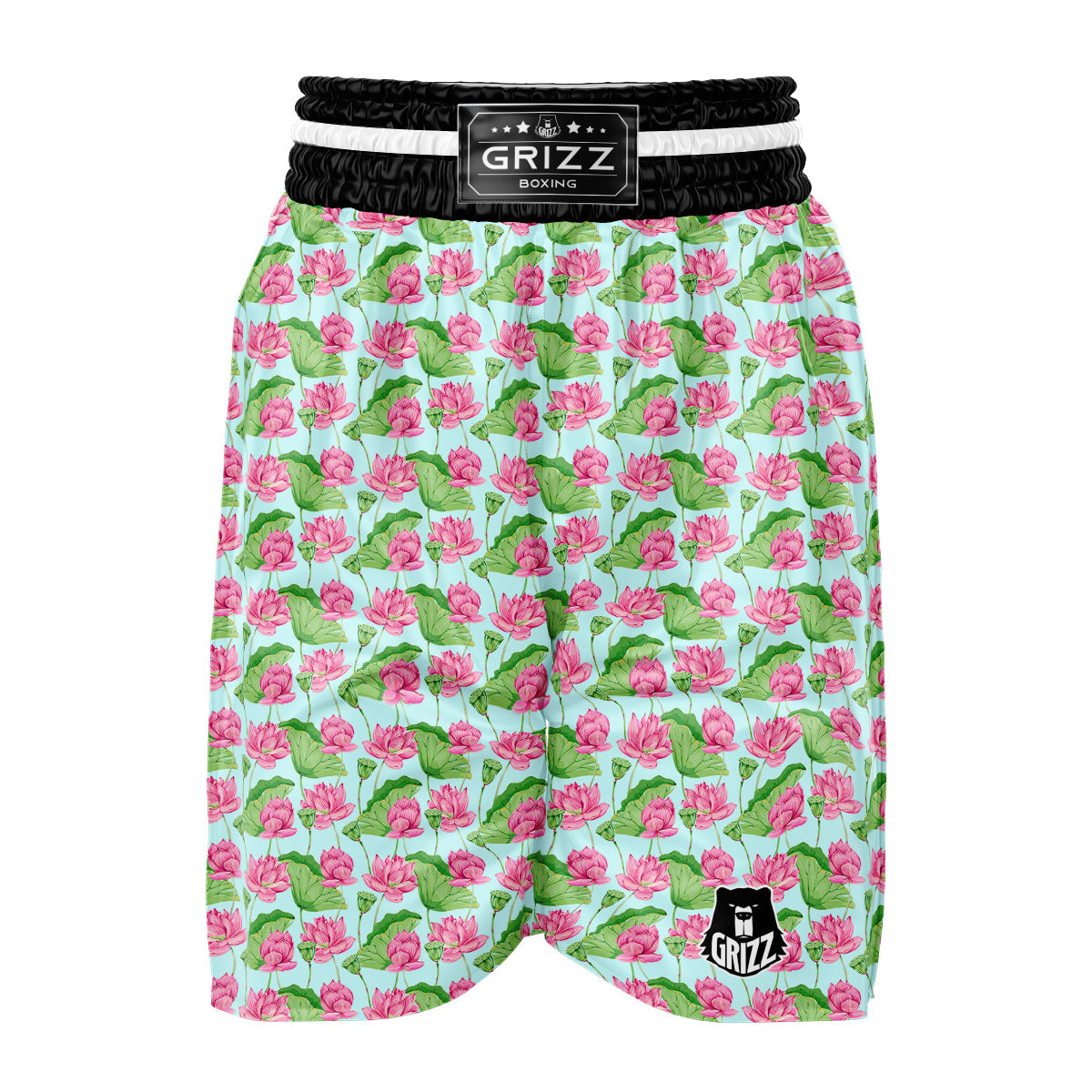 Lotus Leaf And Flower On The Water Print Pattern Boxing Shorts-grizzshop