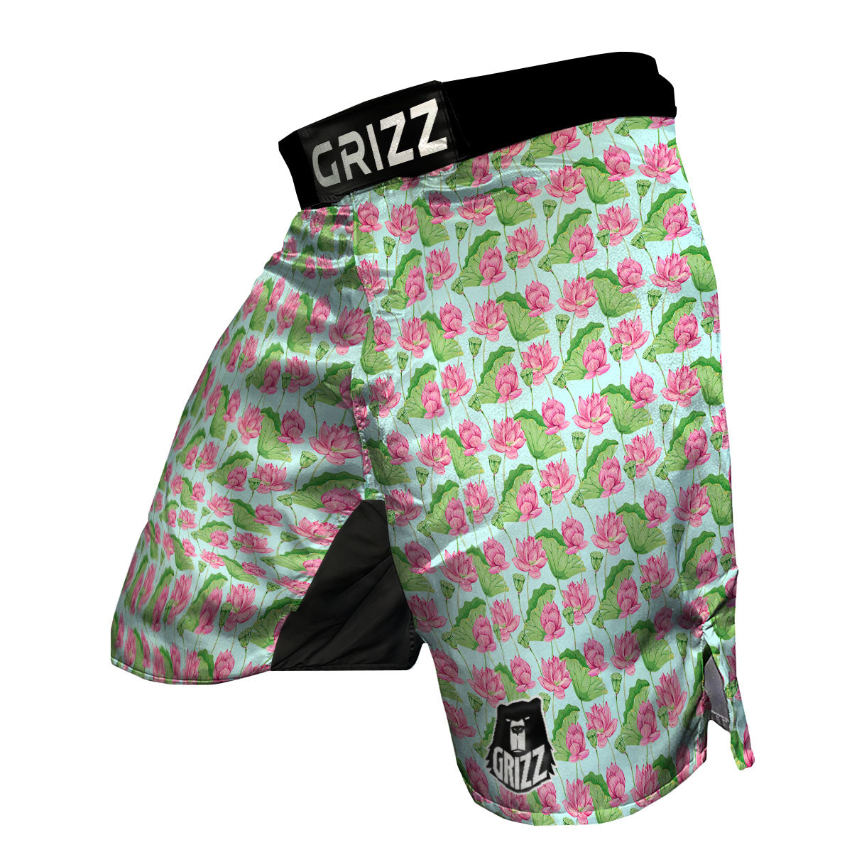 Lotus Leaf And Flower On The Water Print Pattern MMA Shorts-grizzshop