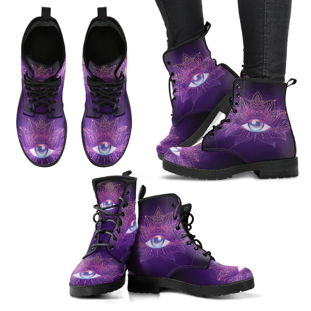 Lotus Mandala Women's Leather Boots-grizzshop