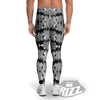 Lotus Monochrome Print Pattern Men's Leggings-grizzshop