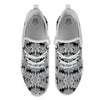 Lotus Monochrome Print Pattern White Athletic Shoes-grizzshop