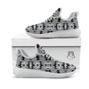 Lotus Monochrome Print Pattern White Athletic Shoes-grizzshop