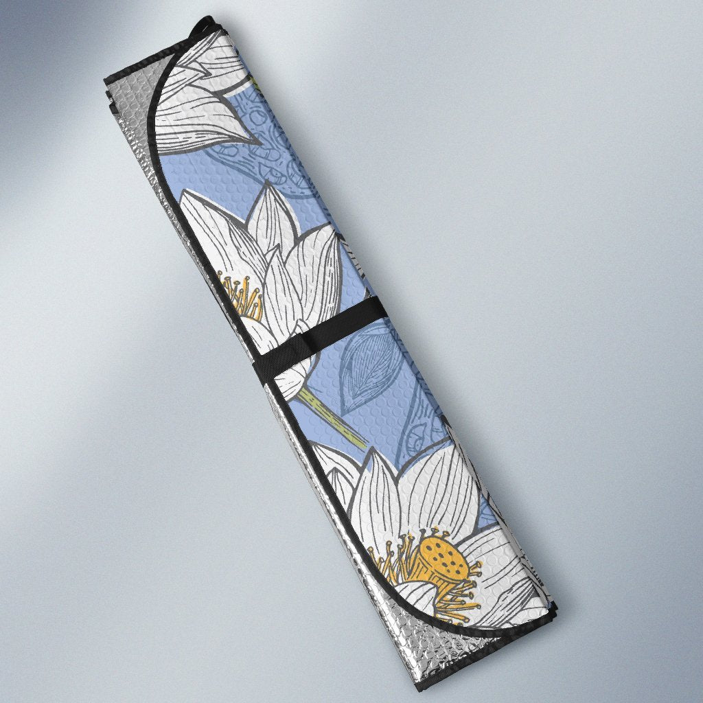 Lotus Pattern Print Car Sun Shade-grizzshop