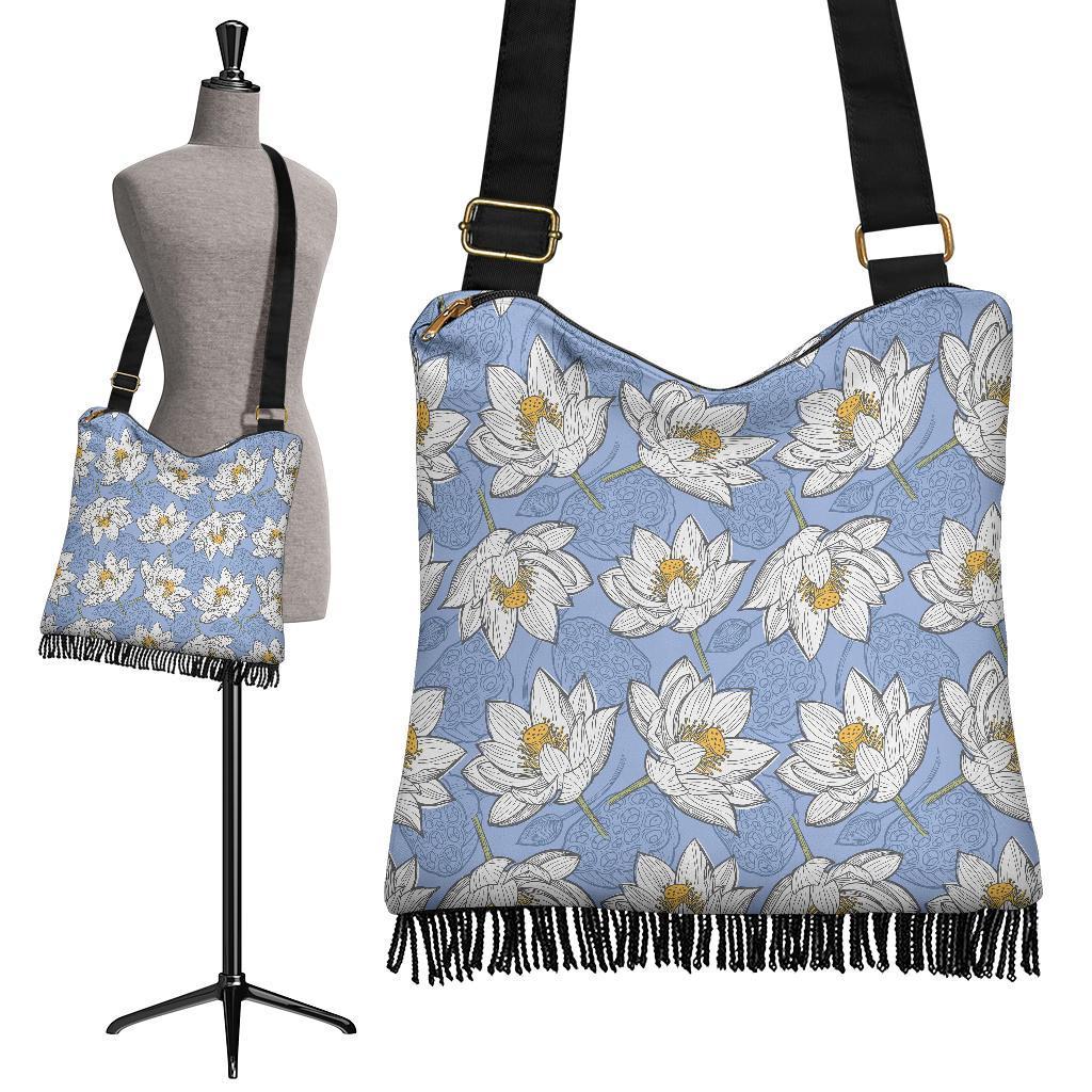 Lotus Pattern Print Crossbody Bags-grizzshop