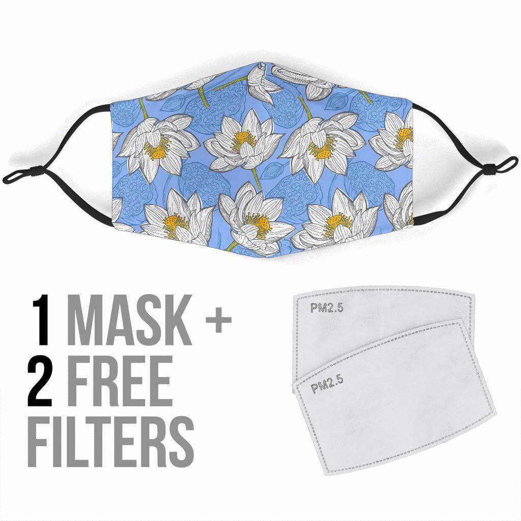 Lotus Pattern Print Face Mask-grizzshop