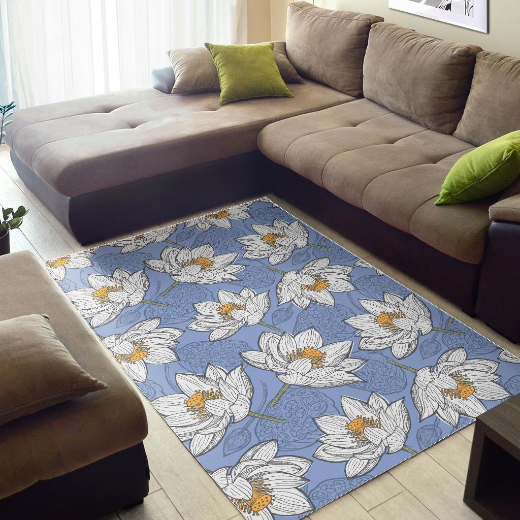 Lotus Pattern Print Floor Mat-grizzshop