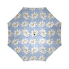 Lotus Pattern Print Foldable Umbrella-grizzshop