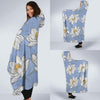 Lotus Pattern Print Hooded Blanket-grizzshop