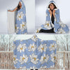 Lotus Pattern Print Hooded Blanket-grizzshop