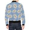 Lotus Pattern Print Men's Bomber Jacket-grizzshop