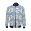 Lotus Pattern Print Men's Bomber Jacket-grizzshop