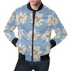 Lotus Pattern Print Men's Bomber Jacket-grizzshop