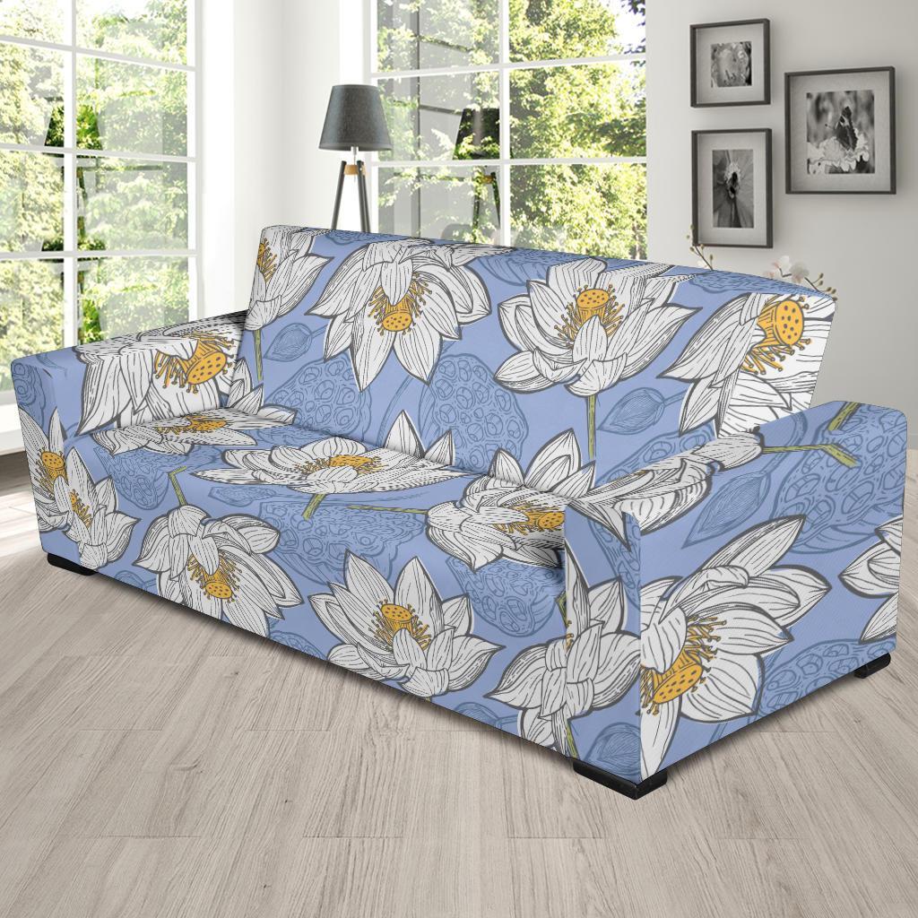 Lotus Pattern Print Sofa Covers-grizzshop