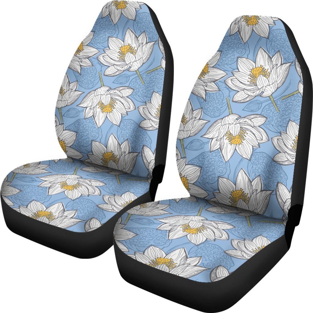 Lotus Pattern Print Universal Fit Car Seat Cover-grizzshop