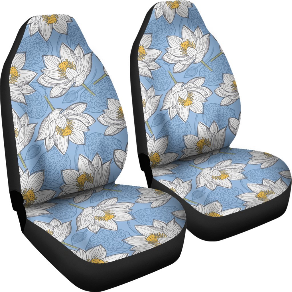 Lotus Pattern Print Universal Fit Car Seat Cover-grizzshop