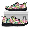 Lotus Pink Print Pattern Black Sneaker-grizzshop