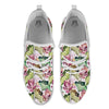 Lotus Pink Print Pattern White Athletic Shoes-grizzshop