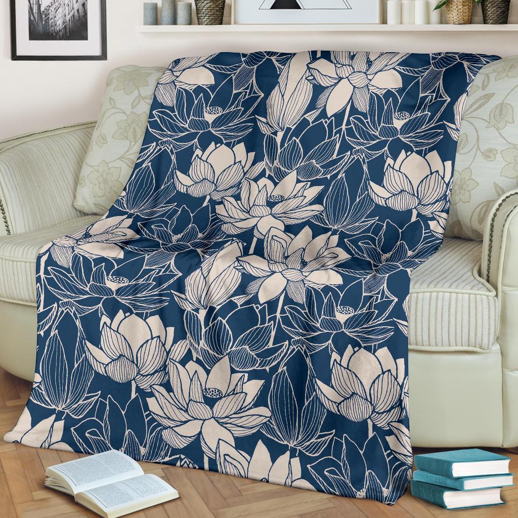 Lotus Print Pattern Blanket-grizzshop