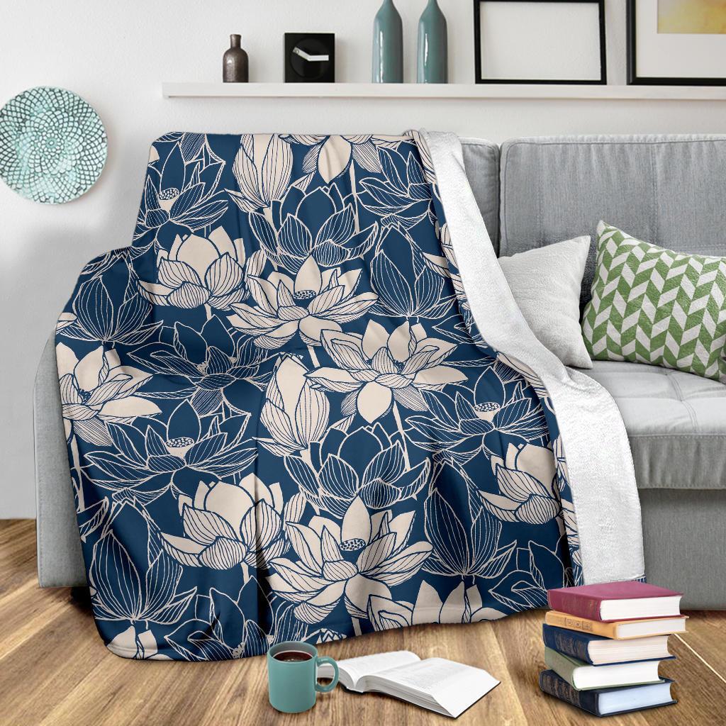 Lotus Print Pattern Blanket-grizzshop