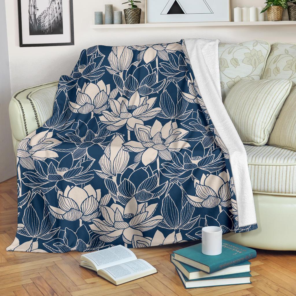 Lotus Print Pattern Blanket-grizzshop