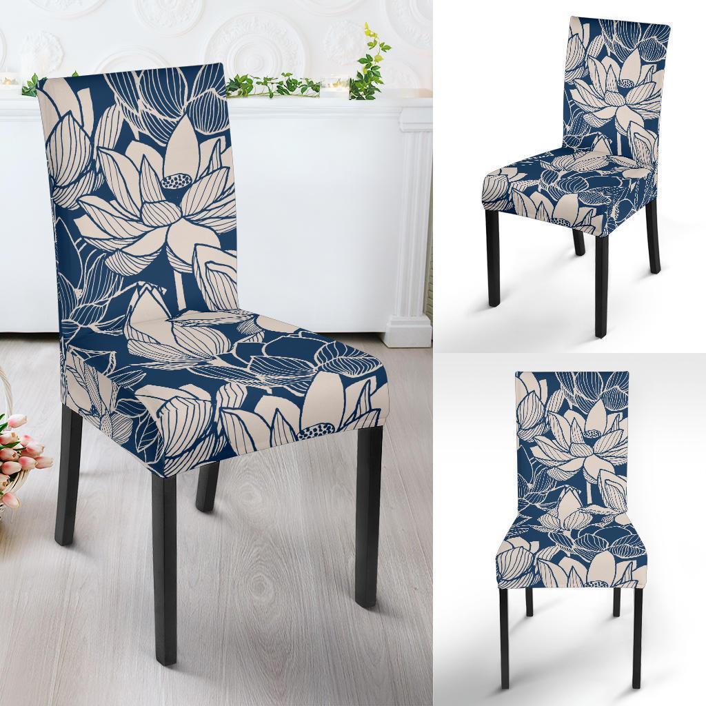 Lotus Print Pattern Chair Cover-grizzshop