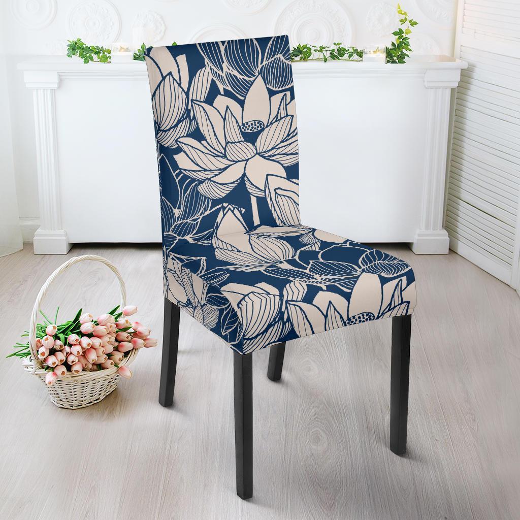 Lotus Print Pattern Chair Cover-grizzshop