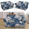 Lotus Print Pattern Loveseat Cover-grizzshop