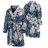 Lotus Print Pattern Men Long Robe-grizzshop