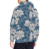 Lotus Print Pattern Men Pullover Hoodie-grizzshop