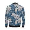 Lotus Print Pattern Men's Bomber Jacket-grizzshop