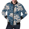 Lotus Print Pattern Men's Bomber Jacket-grizzshop