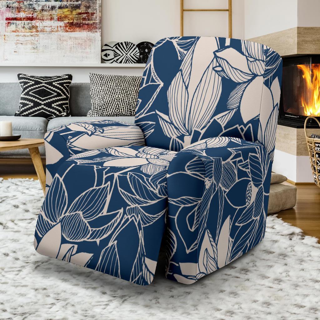 Lotus Print Pattern Recliner Cover-grizzshop