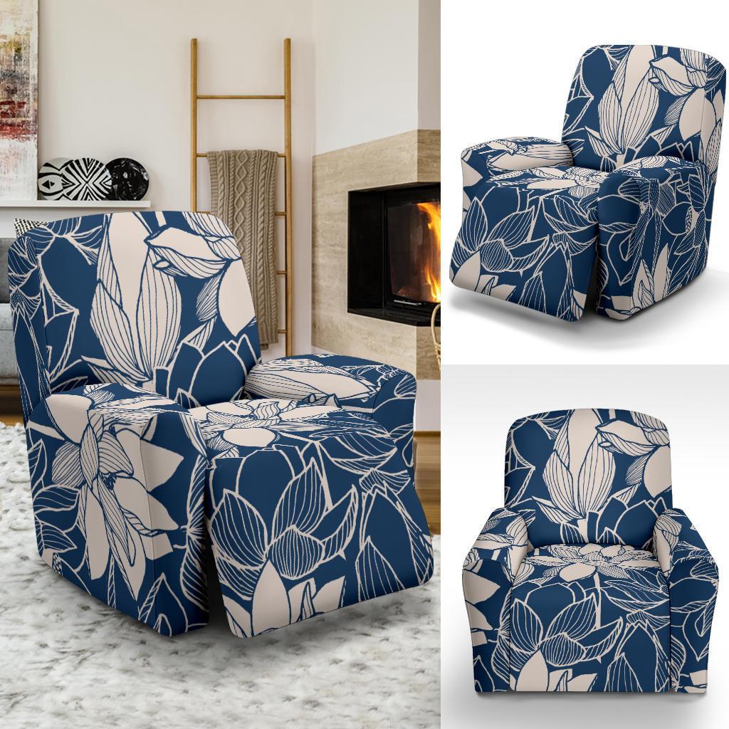 Lotus Print Pattern Recliner Cover-grizzshop